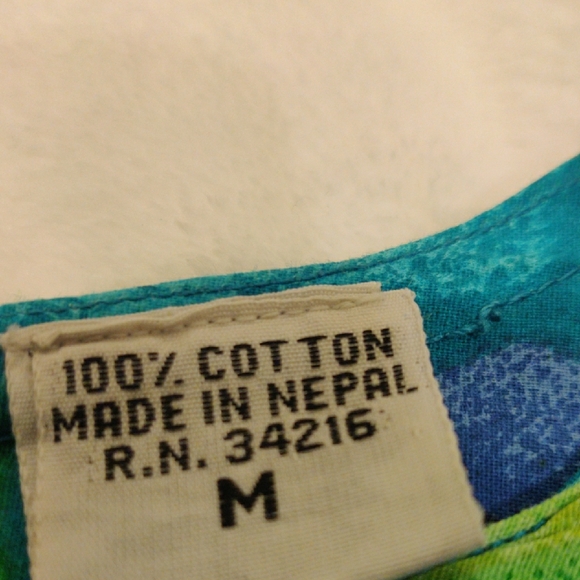 Floral Blue and Green Dress - Picture 5 of 13